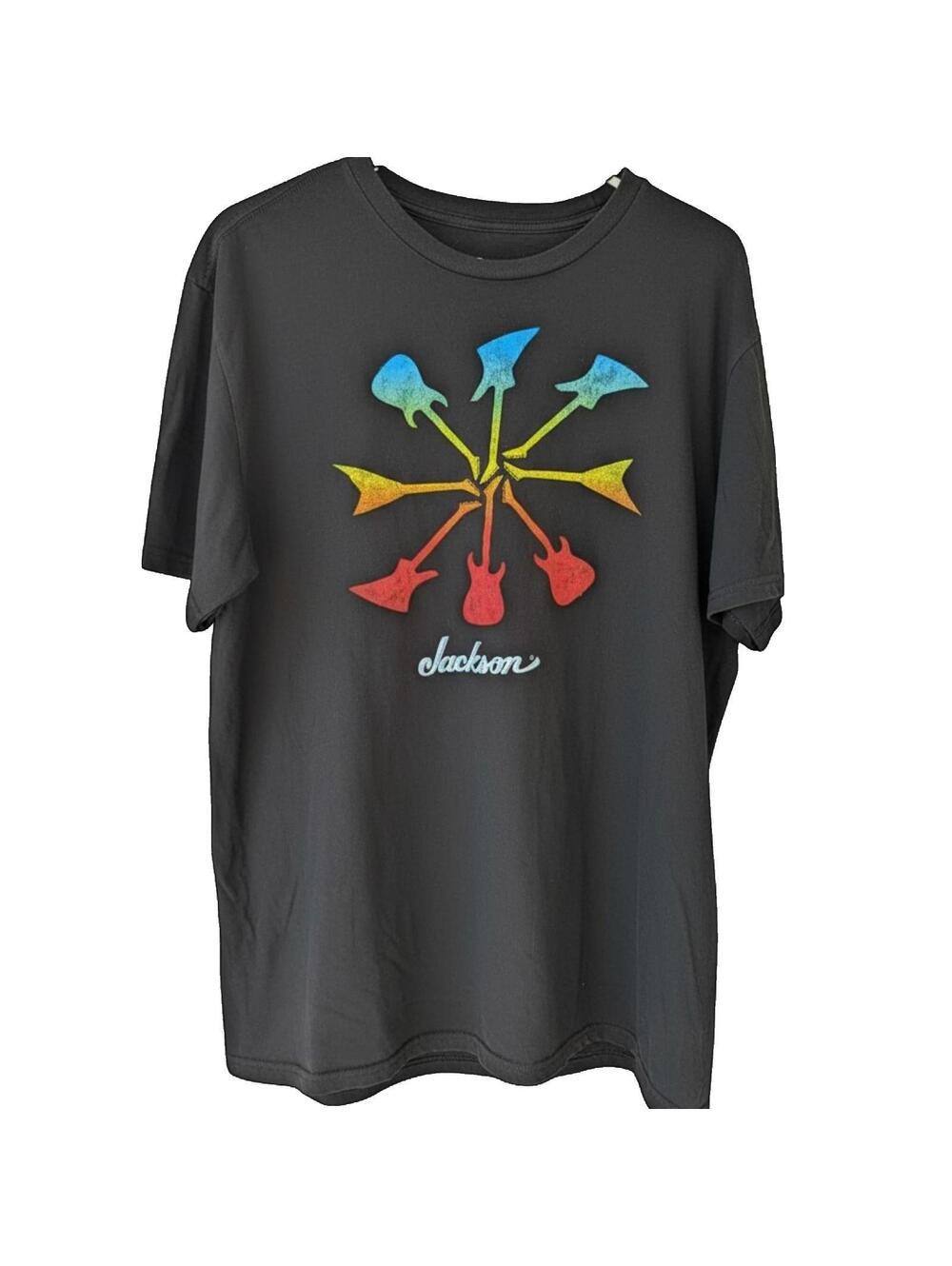 Jackson Guitars T-Shirt 2XL XXL Black Graphic Metal Rock Punk Shredder Music Tee